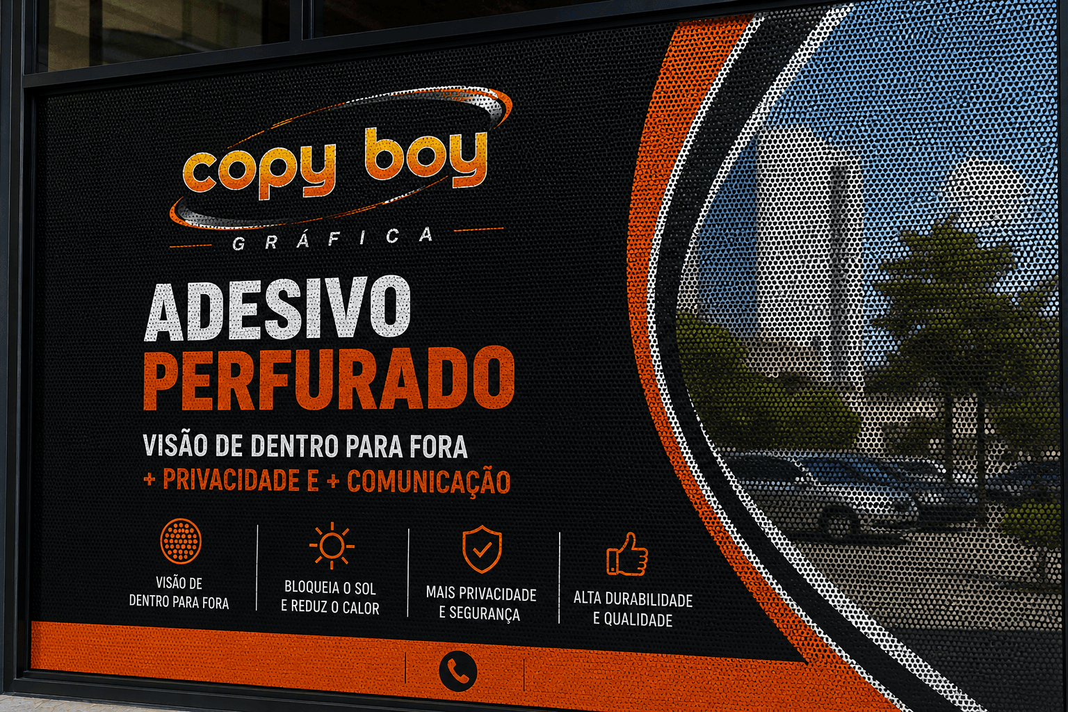 Adesivo Perfurado